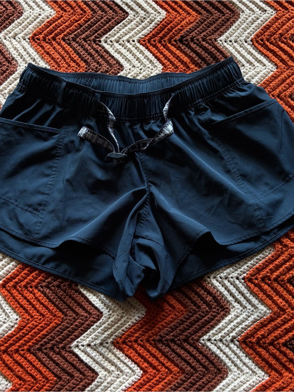 Active USA Navy Athletic Shorts with Drawstring